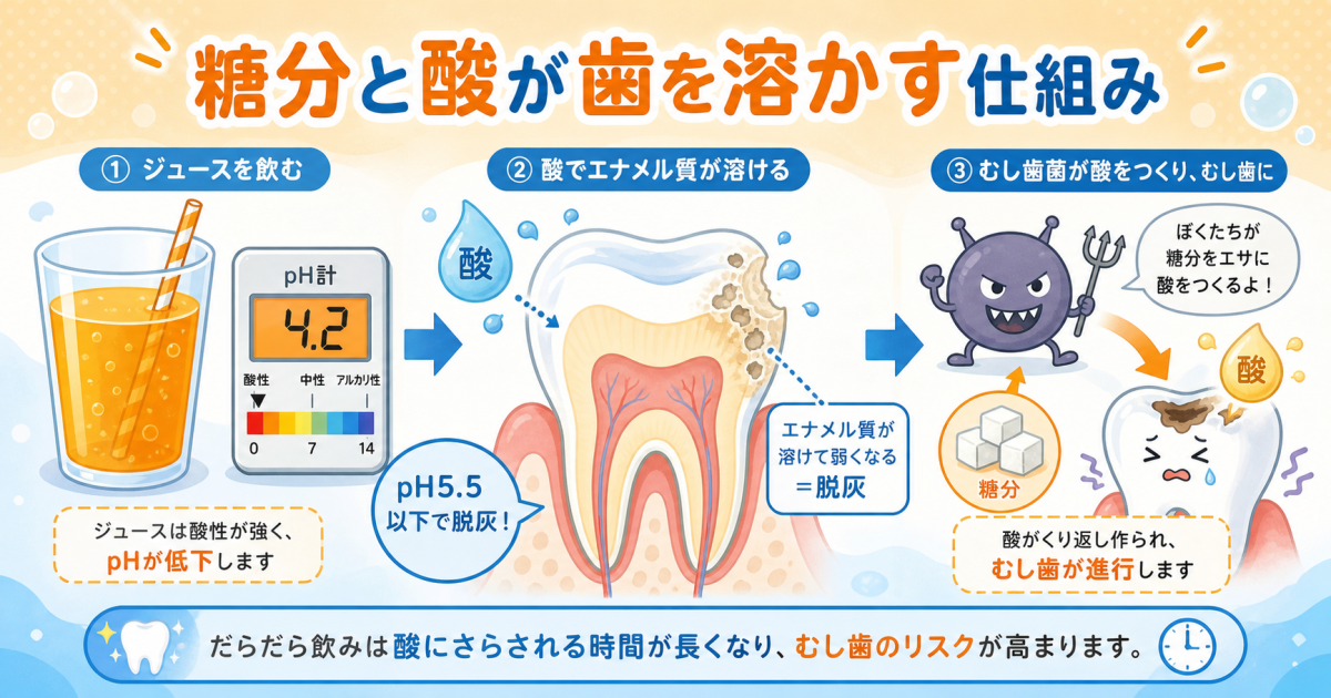 今日から実践できる!お子様のむし歯を防ぐジュース飲み過ぎ3つの対策