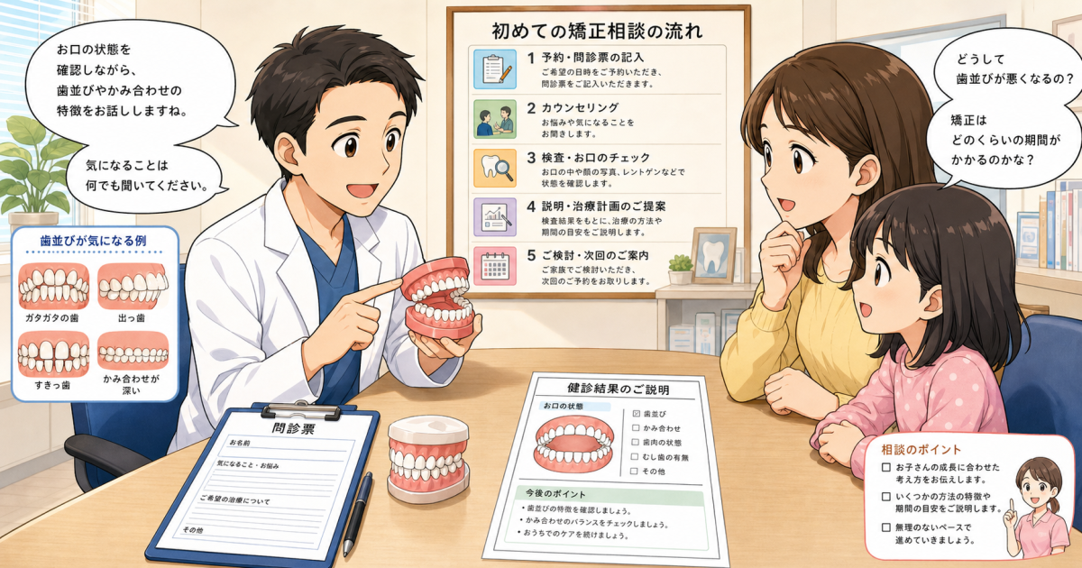 学校の歯科検診で「歯列不正」を指摘されたら？受診までの手順と心構え