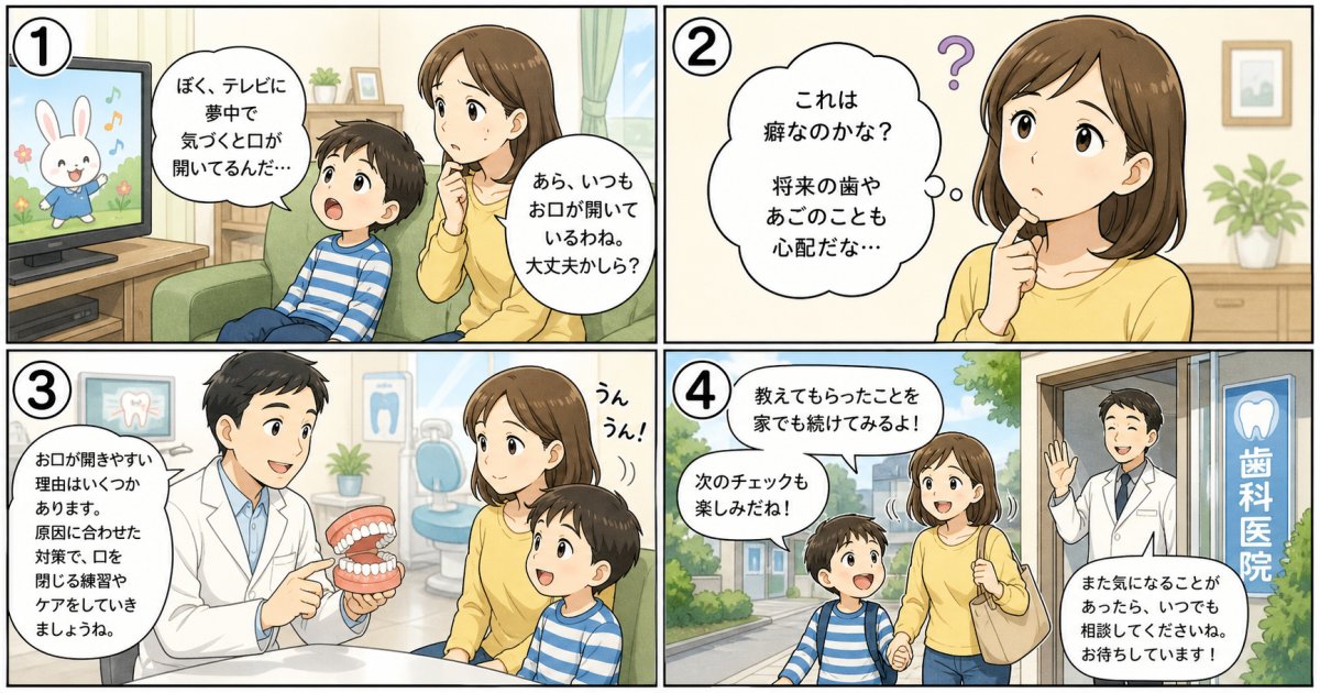 お口ぽかんは単なる癖？口腔機能発達不全症チェックと受診目安