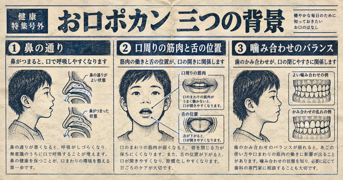 子どもの口がいつも開いている主な原因とは?